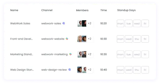 Recibe actualizaciones diarias con stand-ups automatizados
