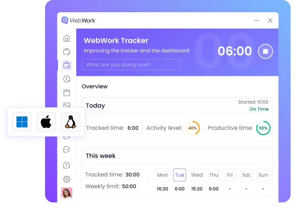 Seguimiento de tiempo de empleados disponible en escritorio para monitoreo y gestión completos