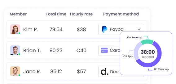 Rastreador de nómina con pagos automáticos y exportación de datos
