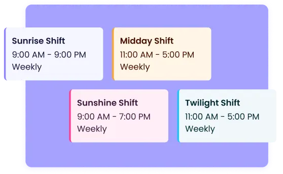 Seguimiento de tiempo de empleados con turnos en diferentes zonas horarias