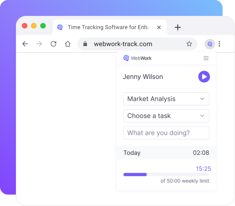 Seguimiento de tiempo de empleados disponible como extensión de navegador para monitoreo continuo