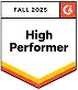 G2 High Performer Time Tracking Software Fall 2025 badge awarded to WebWork Time Tracker