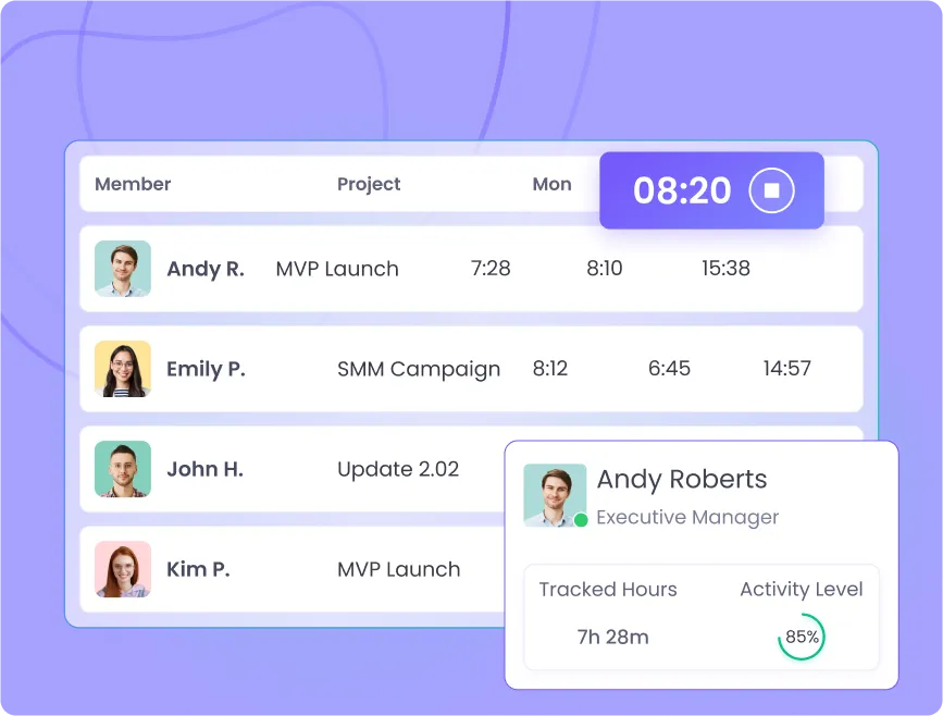 Creación de facturas basadas en horas registradas con formato profesional y pagos fáciles