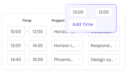 Edición y adición manual de tiempo para hojas de tiempo precisas