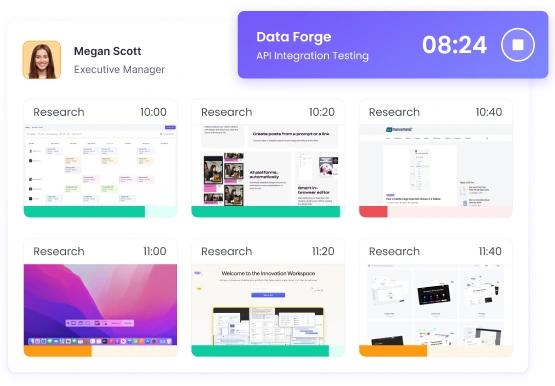 Rastreador de tiempo con capturas de pantalla